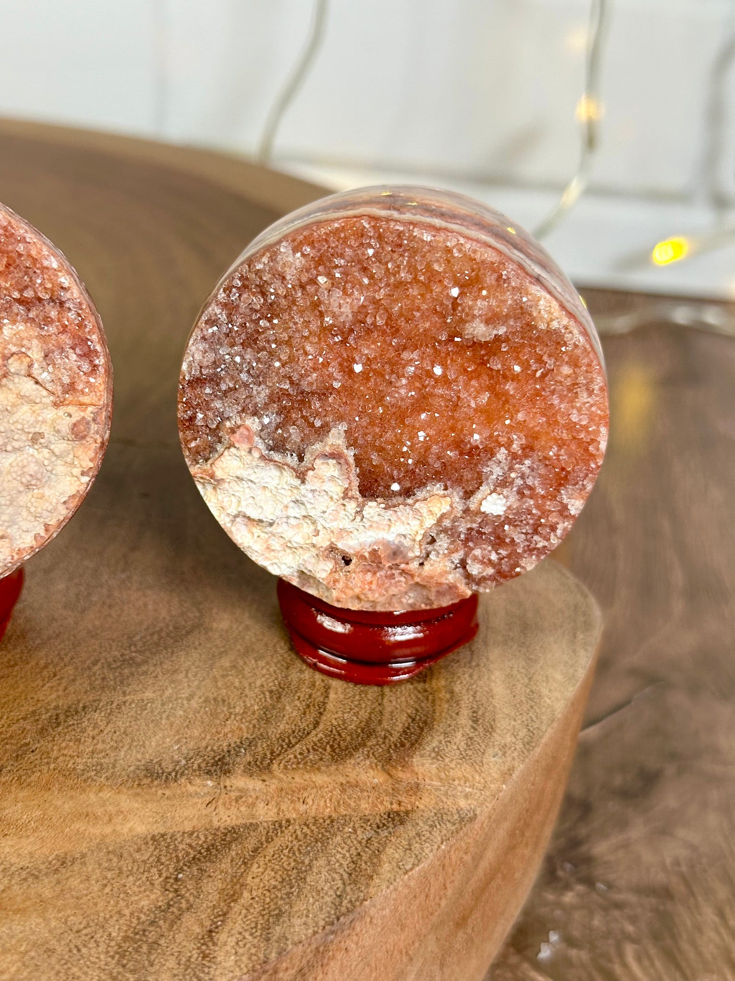 Pink Crazy Lace Druzy Half Spheres