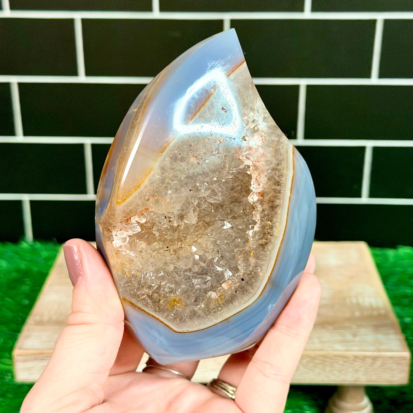 Druzy Agate Flame