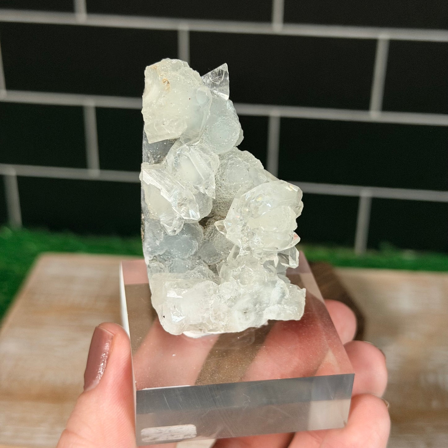 Diamond Apophyllite on Chalcedony
