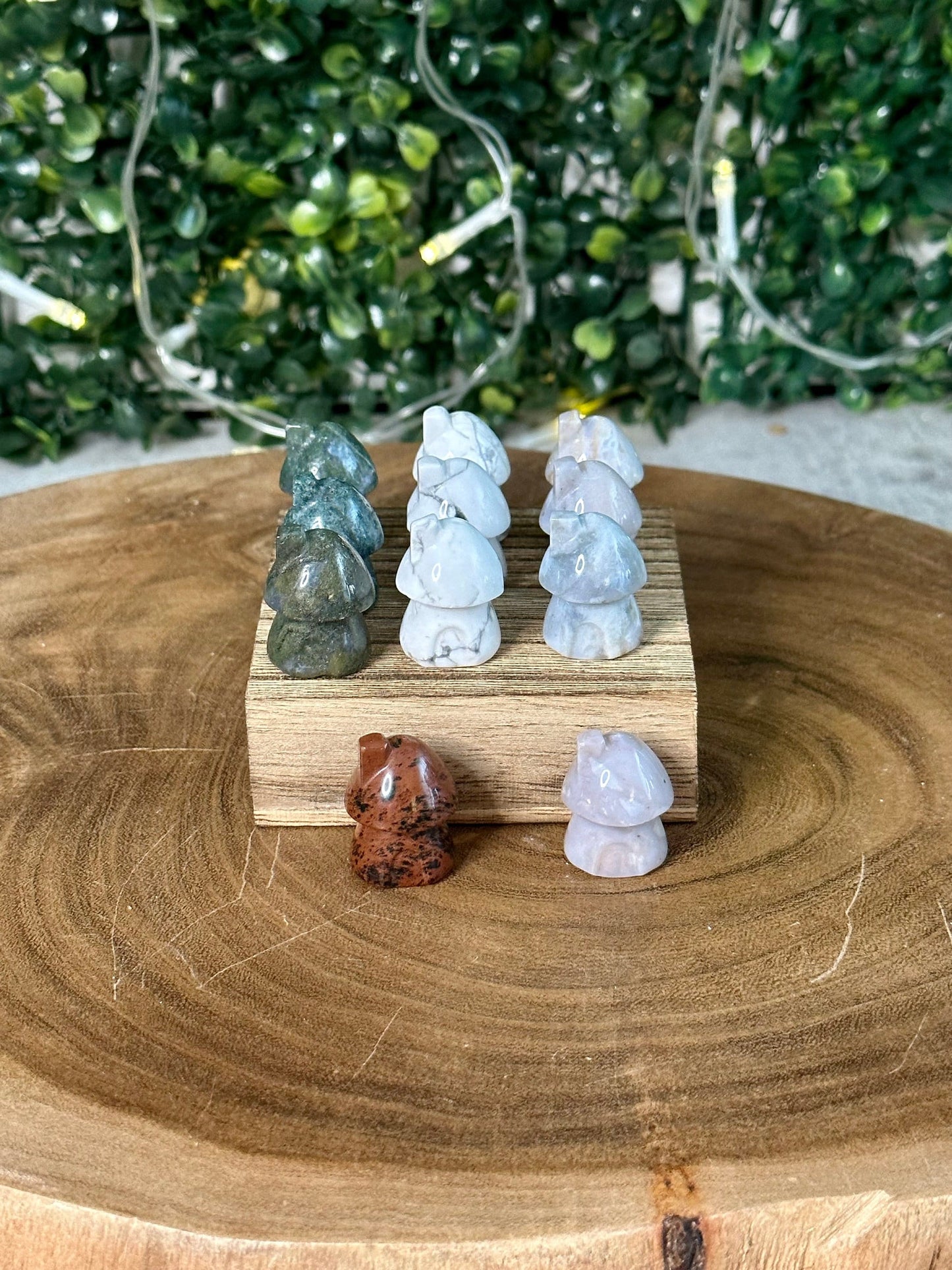 Mini Mushroom Fairy House Carving