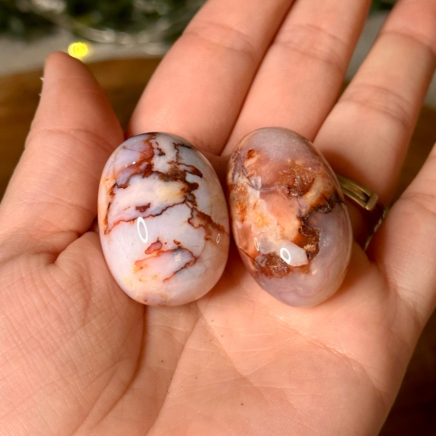 Red Flower Agate Medium Tumbles Carnelian Flower Agate