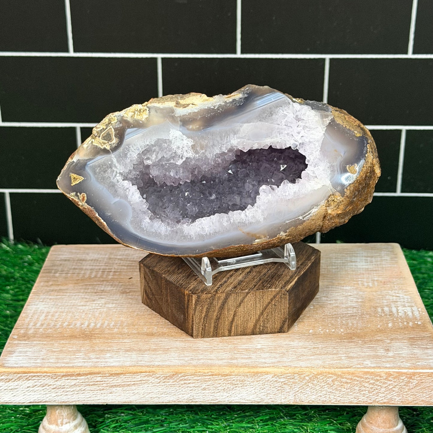 Purple Druzy Agate Geode
