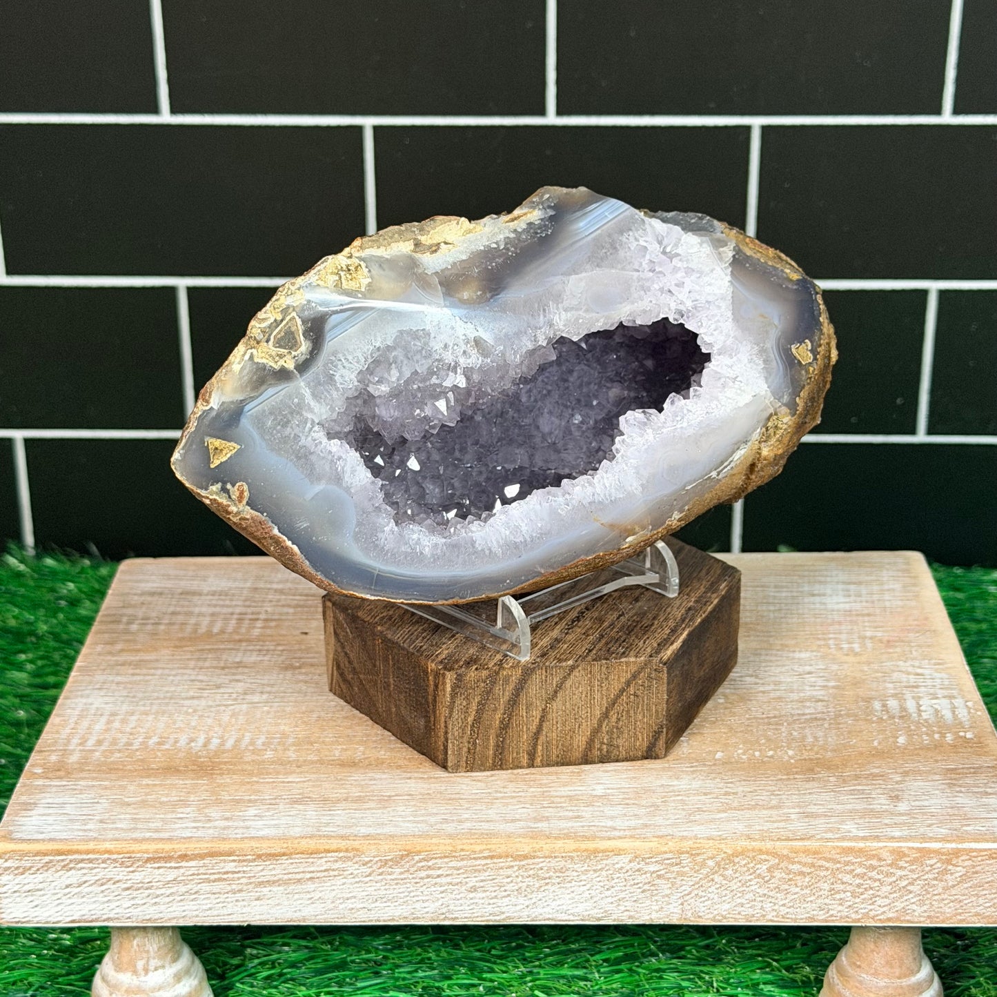 Purple Druzy Agate Geode
