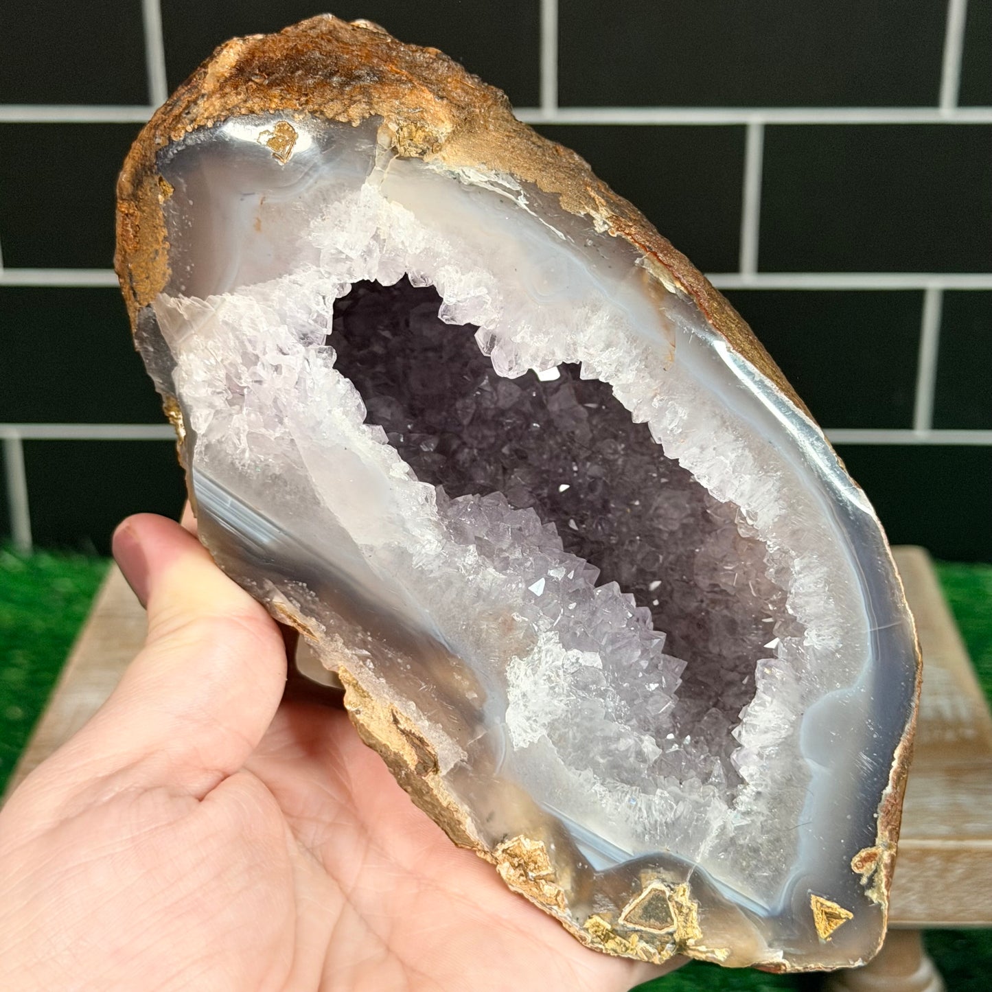 Purple Druzy Agate Geode