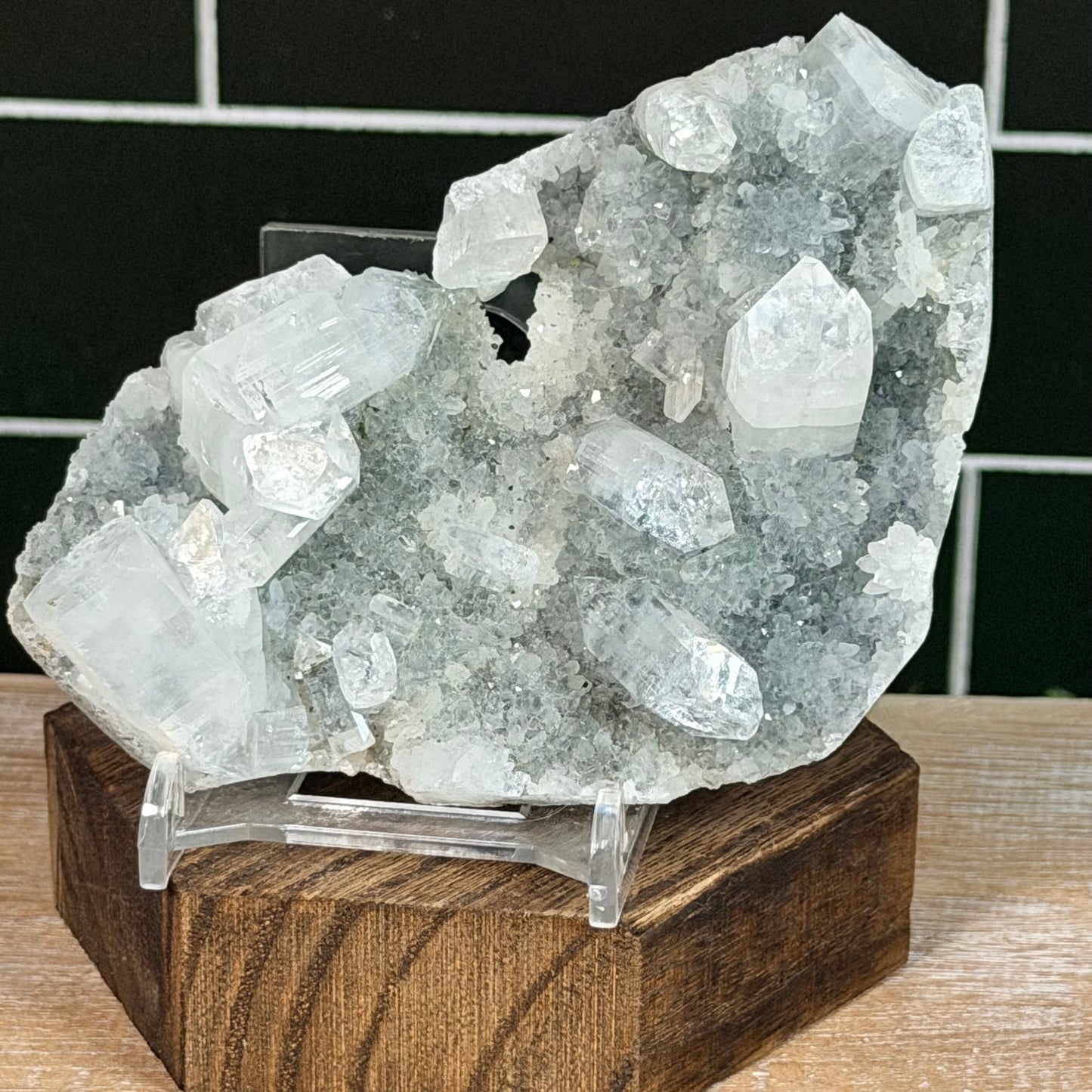 Apophyllite on Chalcedony