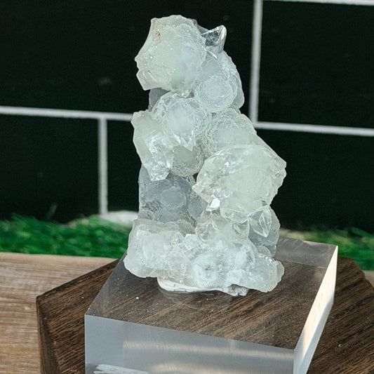 Diamond Apophyllite on Chalcedony