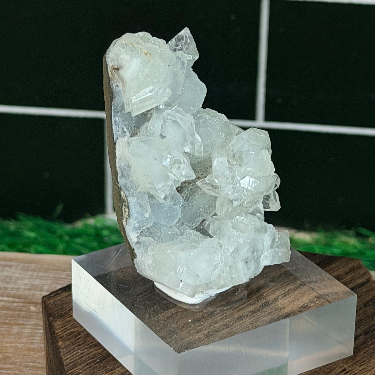 Diamond Apophyllite on Chalcedony