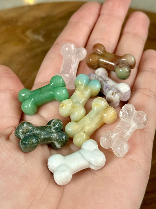 Mini Dog Bone Natural Stone