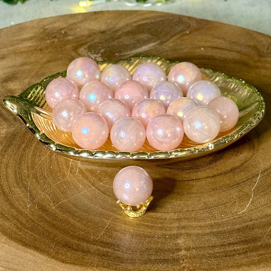 Mini Aura Rose Quartz Sphere